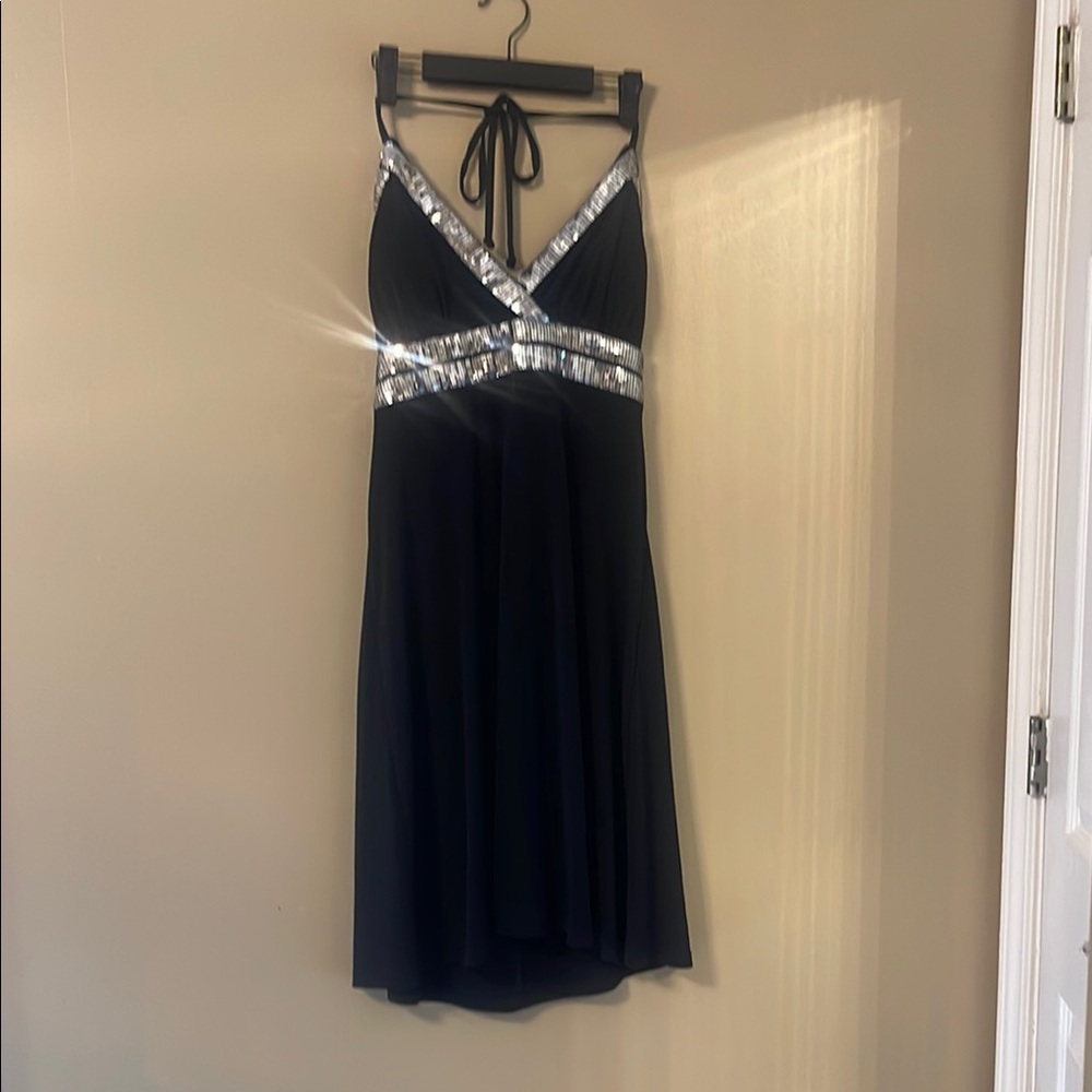 Elegant Black and Silver Women's Dress
